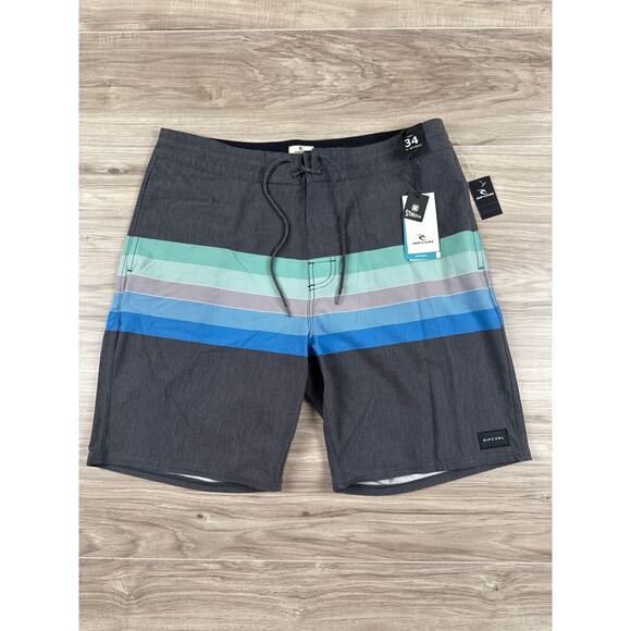 Rip Curl Men's Size 36 Lined Up Layday Boardshorts Black‎ - Picture 1 of 6